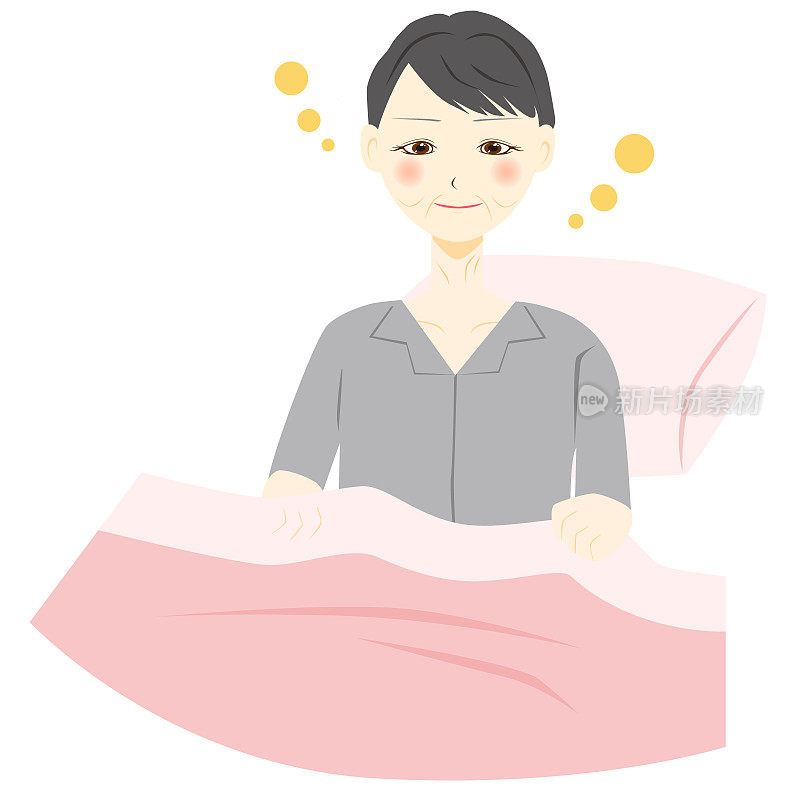 Middle aged women wake up. Vector illustration